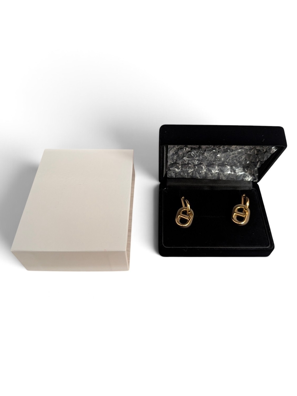 Hermes Au maillon Chaîne d'Ancre Etoupe Earrings GP Veau Swift Gray brown - Picture 5 of 5